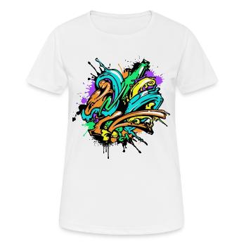 Graffiti Art Dessin Illustration Street Art - T-shirt respirant Femme - blanc - Devant - AI Model Female 172 dark (172cm)