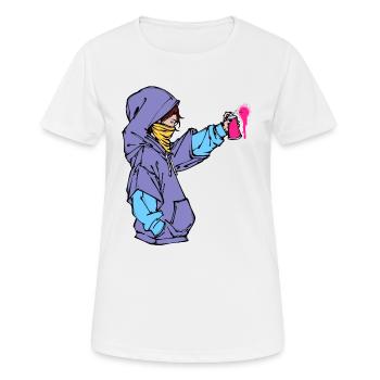 Graffiti Spraydose Kunst Strassenkunst Sprayer - Frauen T-Shirt atmungsaktiv - Weiß - Vorne - AI Model Female 172 dark (172cm)