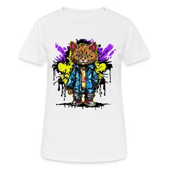 Art, Street Art, Wildstyle, Graffiti, Dessin - T-shirt respirant Femme - blanc - Devant - AI Model Female 172 dark (172cm)