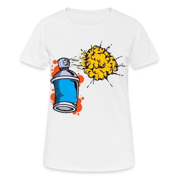 Zeichnen Illustration Graffiti Spraydose Sprayer - Frauen T-Shirt atmungsaktiv - Weiß - Vorne - AI Model Female 172 dark (172cm)