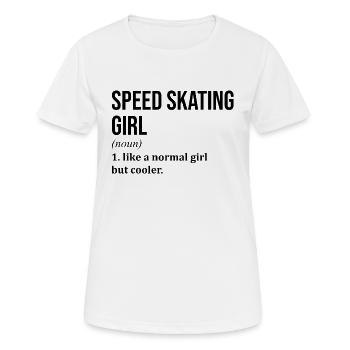 Speed Skater Speed Skater Speed Skater - Women's Breathable T-Shirt - white - Front - AI Model Female 172 dark (172cm)