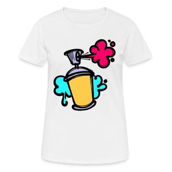 Art Graffiti Pulvérisateur Bombe Aérosol Street Art - T-shirt respirant Femme - blanc - Devant - AI Model Female 172 dark (172cm)