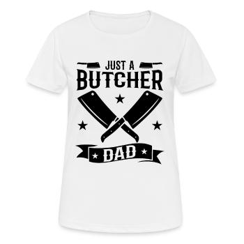 Schlachter Papa - Frauen T-Shirt atmungsaktiv - Weiß - Vorne - AI Model Female 172 dark (172cm)