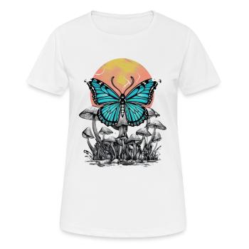 Fairycore Mystischer Schmetterling Zauberwald Pilz - Frauen T-Shirt atmungsaktiv - Weiß - Vorne - AI Model Female 172 dark (172cm)