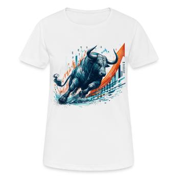 Finance Stocks Taurus Bull Wall Street Gift - Women's Breathable T-Shirt - white - Front - AI Model Female 172 dark (172cm)