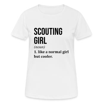 Späher - Frauen T-Shirt atmungsaktiv - Weiß - Vorne - AI Model Female 172 dark (172cm)