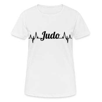 Judoka ECG Heartbeat - Women's Breathable T-Shirt - white - Front - AI Model Female 172 dark (172cm)