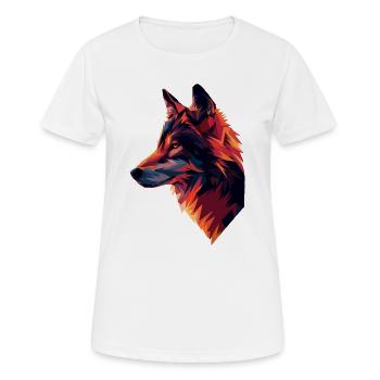 Illustration de Loup coloré - T-shirt respirant Femme - blanc - Devant - AI Model Female 172 dark (172cm)