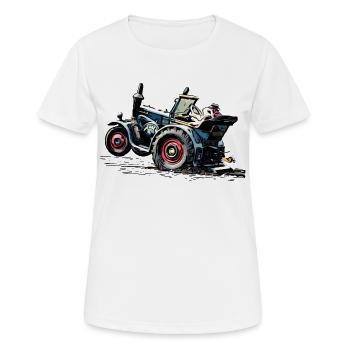 Old tractor in the field - Women's Breathable T-Shirt - white - Front - AI Model Female 172 dark (172cm)