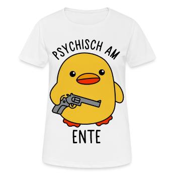 Psychisch am Ente - Frauen T-Shirt atmungsaktiv - Weiß - Vorne - AI Model Female 172 dark (172cm)