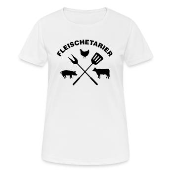 Meat Etarian Meat Lover Shirt - Women's Breathable T-Shirt - white - Front - AI Model Female 172 dark (172cm)