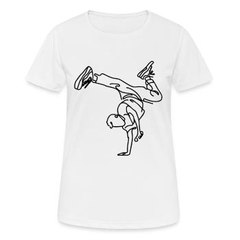 Garçon de breakdance - T-shirt respirant Femme - blanc - Devant - AI Model Female 172 dark (172cm)