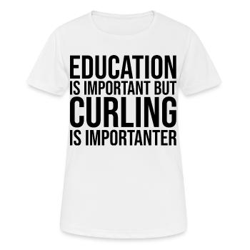 Curling - Frauen T-Shirt atmungsaktiv - Weiß - Vorne - AI Model Female 172 dark (172cm)