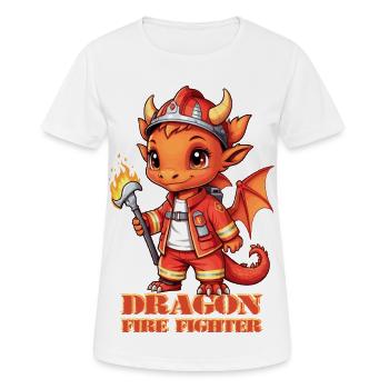 Brigade de pompiers dragons - T-shirt respirant Femme - blanc - Devant - AI Model Female 172 dark (172cm)