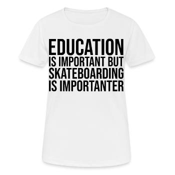 Skateboard Skateboard Skateboard - Frauen T-Shirt atmungsaktiv - Weiß - Vorne - AI Model Female 172 dark (172cm)