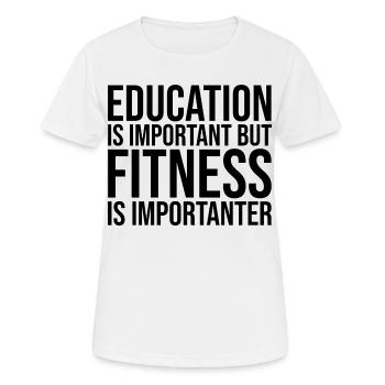 Fitness Fitness Fitness - Frauen T-Shirt atmungsaktiv - Weiß - Vorne - AI Model Female 172 dark (172cm)