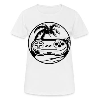 Gamepad - Frauen T-Shirt atmungsaktiv - Weiß - Vorne - AI Model Female 172 dark (172cm)