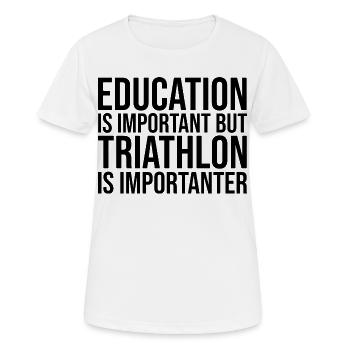 Triathlon-Triathlon-Triathlon - Frauen T-Shirt atmungsaktiv - Weiß - Vorne - AI Model Female 172 dark (172cm)
