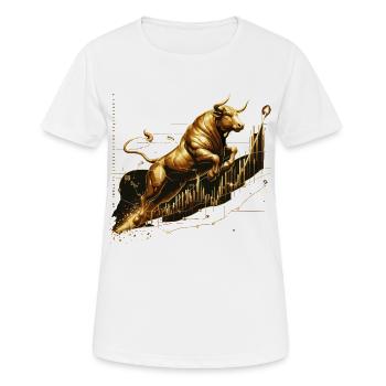 Stier Bulle Aktien Gold golden Wallstreet Geschenk - Frauen T-Shirt atmungsaktiv - Weiß - Vorne - AI Model Female 172 dark (172cm)