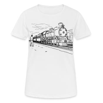Croquis d’amant de train - T-shirt respirant Femme - blanc - Devant - AI Model Female 172 dark (172cm)