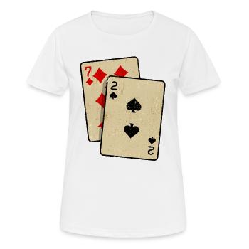 Poker Jeu de cartes Jeux de hasard Casino Poker Round - T-shirt respirant Femme - blanc - Devant - AI Model Female 172 dark (172cm)