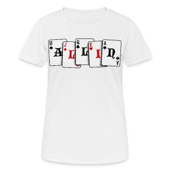 Card Game Gambling Casino Poker Gambling Poker - Women's Breathable T-Shirt - white - Front - AI Model Female 172 dark (172cm)