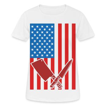 Butcher USA Flag - Women's Breathable T-Shirt - white - Front - AI Model Female 172 dark (172cm)