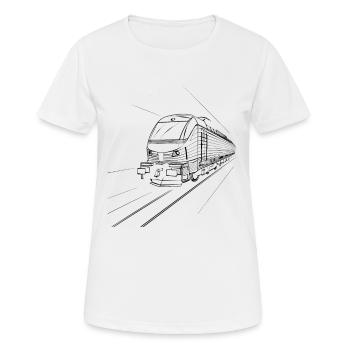 Zug Skizze - Frauen T-Shirt atmungsaktiv - Weiß - Vorne - AI Model Female 172 dark (172cm)