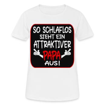 VATERTAG PAPA - BABY SCHLAFLOS - Frauen T-Shirt atmungsaktiv - Weiß - Vorne - AI Model Female 172 dark (172cm)