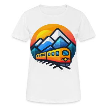 Train Cartoon Style - Women's Breathable T-Shirt - white - Front - AI Model Female 172 dark (172cm)
