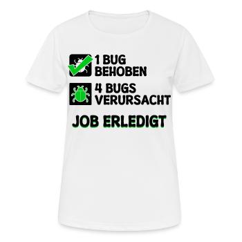 Open Source Bugfixing Bugs Developer Programmier - Frauen T-Shirt atmungsaktiv - Weiß - Vorne - AI Model Female 172 dark (172cm)