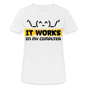 Coden Skripting Computerfreak Developer Statement - Frauen T-Shirt atmungsaktiv - Weiß - Vorne - AI Model Female 172 dark (172cm)