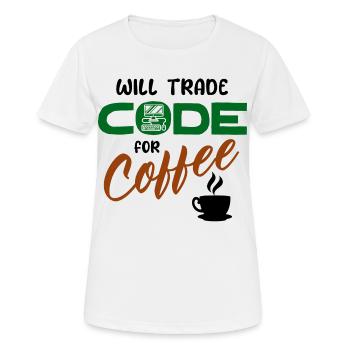Code Statement Developer Computerfreak Informatik - Frauen T-Shirt atmungsaktiv - Weiß - Vorne - AI Model Female 172 dark (172cm)