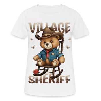 Bär der Dorf Sheriff - Frauen T-Shirt atmungsaktiv - Weiß - Vorne - AI Model Female 172 dark (172cm)