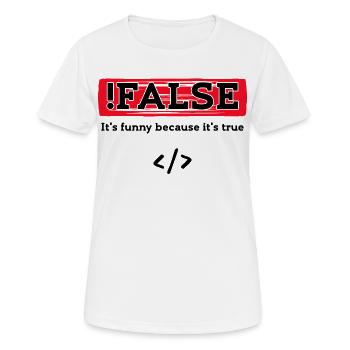Code Debug Programmeur Développeur Dictons amusants - T-shirt respirant Femme - blanc - Devant - AI Model Female 172 dark (172cm)
