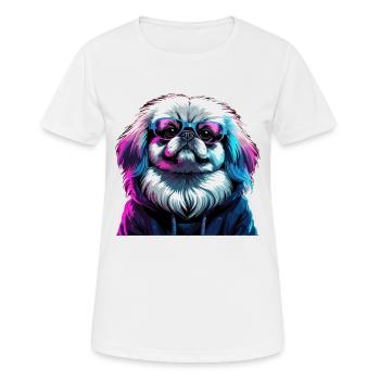 Pekingese Gangster Purple Cyber Lion Dog Dog Gesch - Women's Breathable T-Shirt - white - Front - AI Model Female 172 dark (172cm)