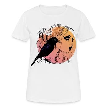 Fille gothique noir corbeau mélancolie Journée de la femme - T-shirt respirant Femme - blanc - Devant - AI Model Female 172 dark (172cm)