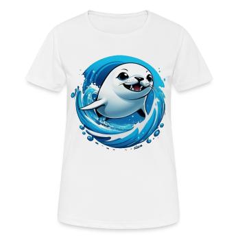 Phoque Phoque Mer - T-shirt respirant Femme - blanc - Devant - AI Model Female 172 dark (172cm)