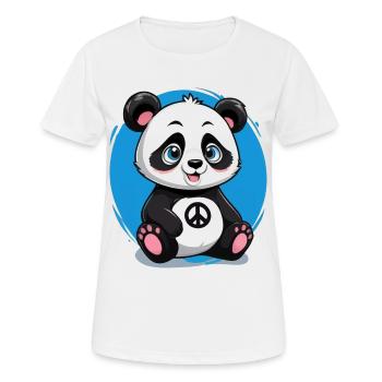 Panda mignon et pacifique - T-shirt respirant Femme - blanc - Devant - AI Model Female 172 dark (172cm)