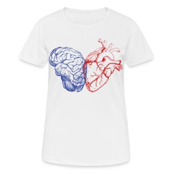 Cerveau et cœur - T-shirt respirant Femme - blanc - Devant - AI Model Female 172 dark (172cm)