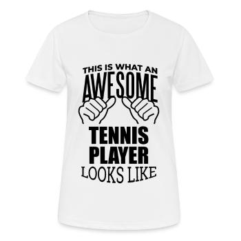 Tennis Tennis Tennis - Frauen T-Shirt atmungsaktiv - Weiß - Vorne - AI Model Female 172 dark (172cm)