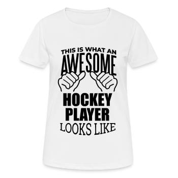 Hockey Hockey Hockey - T-shirt respirant Femme - blanc - Devant - AI Model Female 172 dark (172cm)
