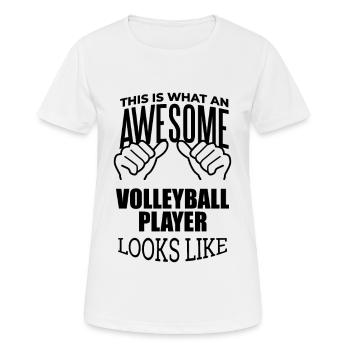 Volley-ball-ball Volley-volley-ball - T-shirt respirant Femme - blanc - Devant - AI Model Female 172 dark (172cm)