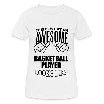 Basketball Basketball Basketball - Frauen T-Shirt atmungsaktiv - Weiß - Vorne - AI Model Female 172 dark (172cm)