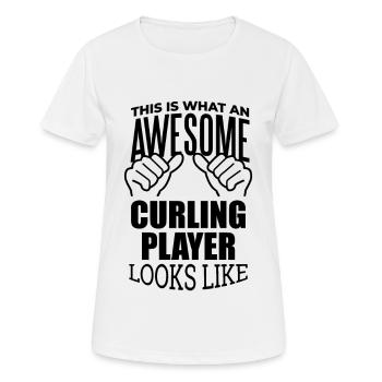 Curling - Women's Breathable T-Shirt - white - Front - AI Model Female 172 dark (172cm)