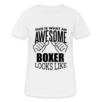 Boxer Boxer Boxer - Frauen T-Shirt atmungsaktiv - Weiß - Vorne - AI Model Female 172 dark (172cm)