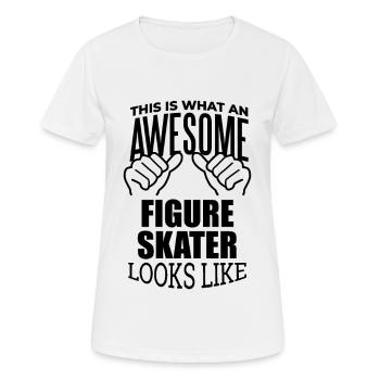 Eiskunstläufer - Frauen T-Shirt atmungsaktiv - Weiß - Vorne - AI Model Female 172 dark (172cm)