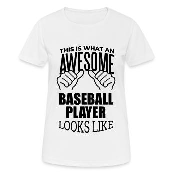 Baseball Baseball Baseball - Frauen T-Shirt atmungsaktiv - Weiß - Vorne - AI Model Female 172 dark (172cm)