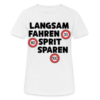 Déclaration de ravitaillement en carburant de la station-service Moteur à essence - T-shirt respirant Femme - blanc - Devant - AI Model Female 172 dark (172cm)