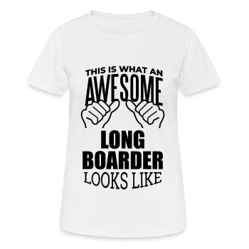 longboard - T-shirt respirant Femme - blanc - Devant - AI Model Female 172 dark (172cm)